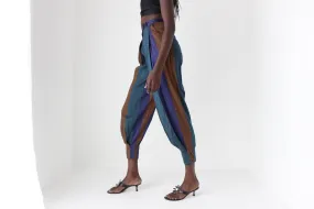80s KENZO Paris Raw Silk Striped Harem Pants