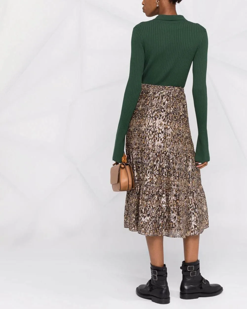 Abstract-Print Midi Skirt