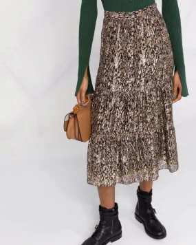 Abstract-Print Midi Skirt