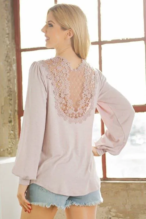 Back Patch Bell Sleeve Jersey Top-Poly/Span*