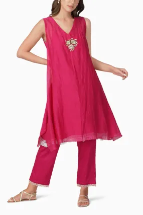 Baroque Flower Asymmetric Tunic Set