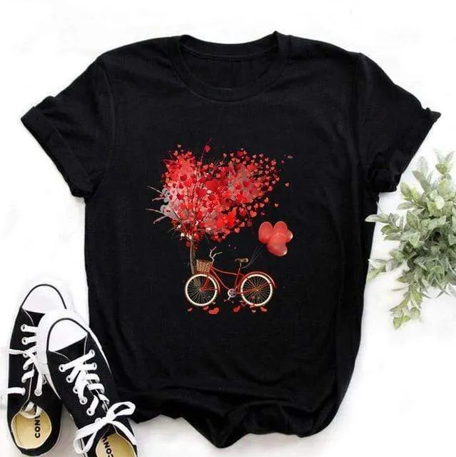Bicycle Vogue T Shirt Women Summer Casual T Shirts