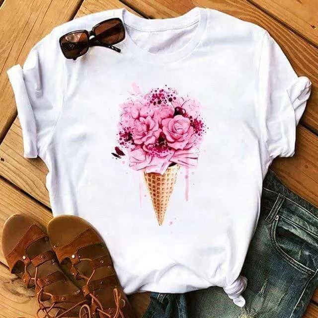 Bicycle Vogue T Shirt Women Summer Casual T Shirts