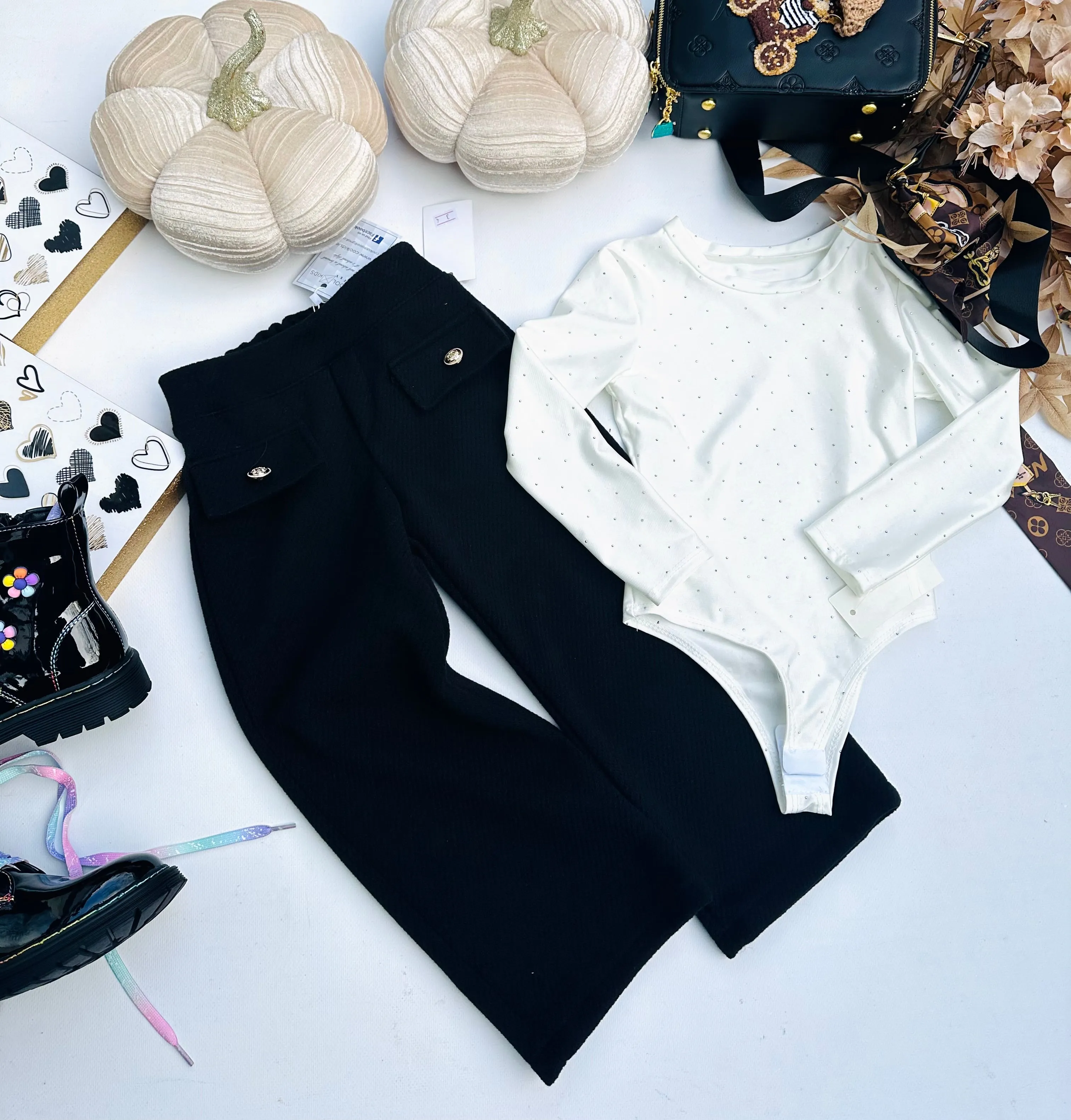 Black autumn culottes