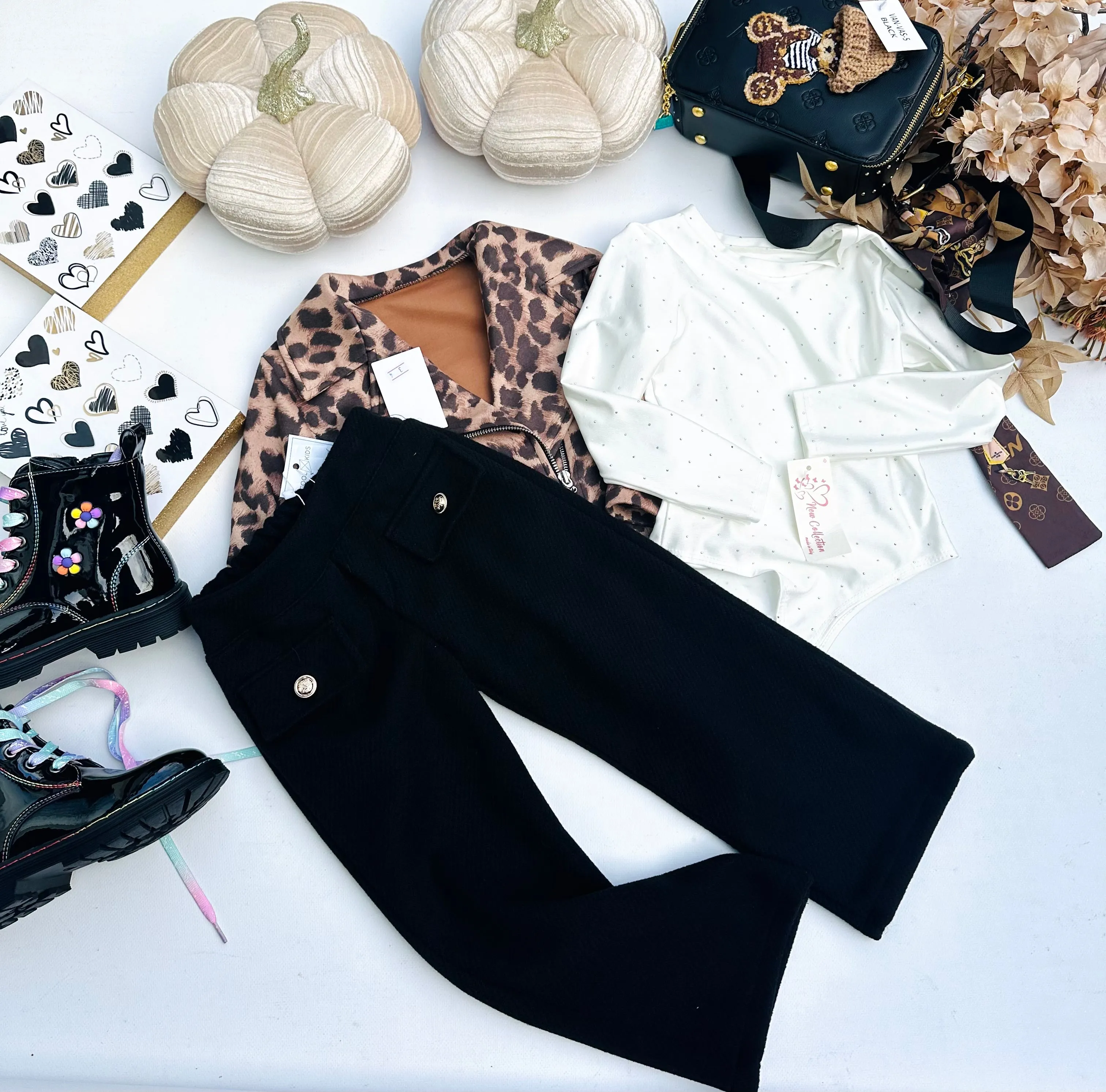 Black autumn culottes