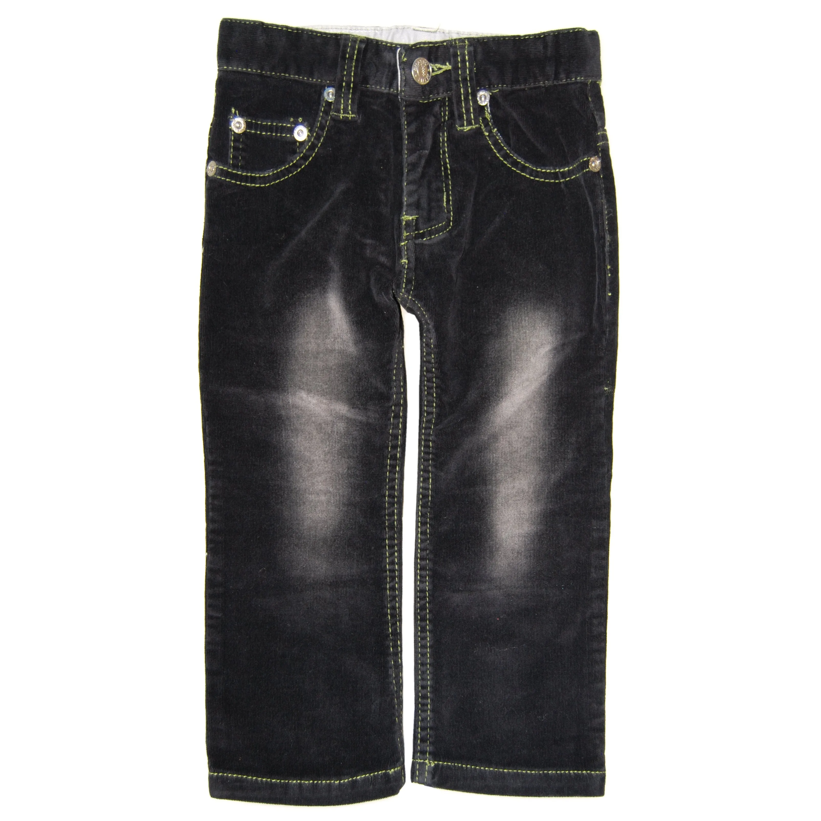 Black-Green Roy Corduroy Jeans by: Mini Shatsu