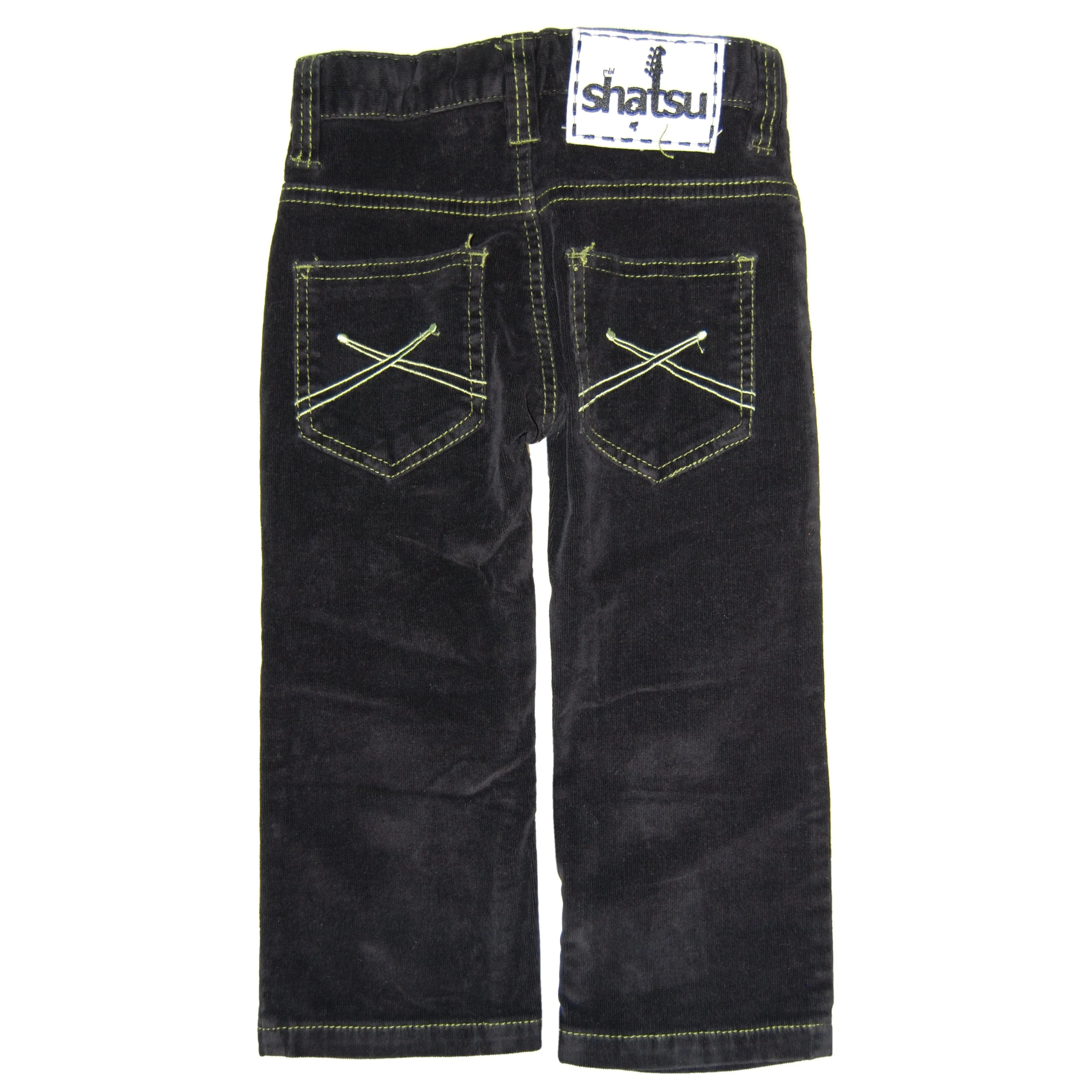Black-Green Roy Corduroy Jeans by: Mini Shatsu
