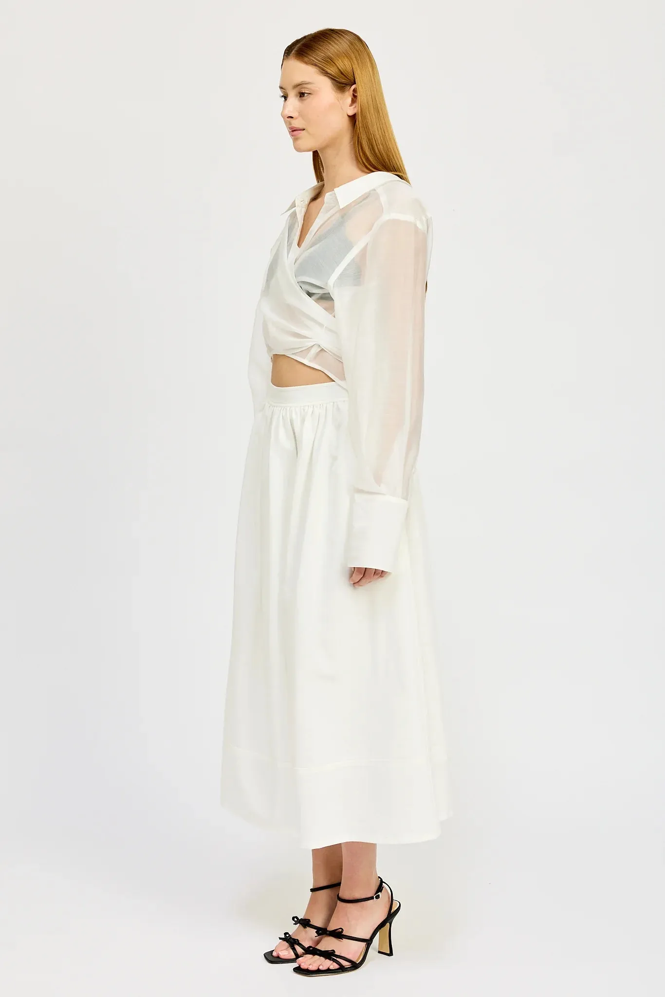 BLAKE MIDI SKIRT-WHITE