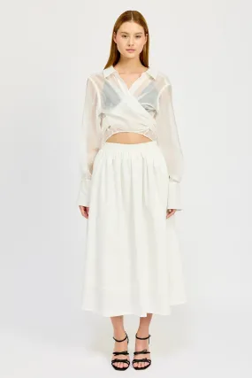 BLAKE MIDI SKIRT-WHITE