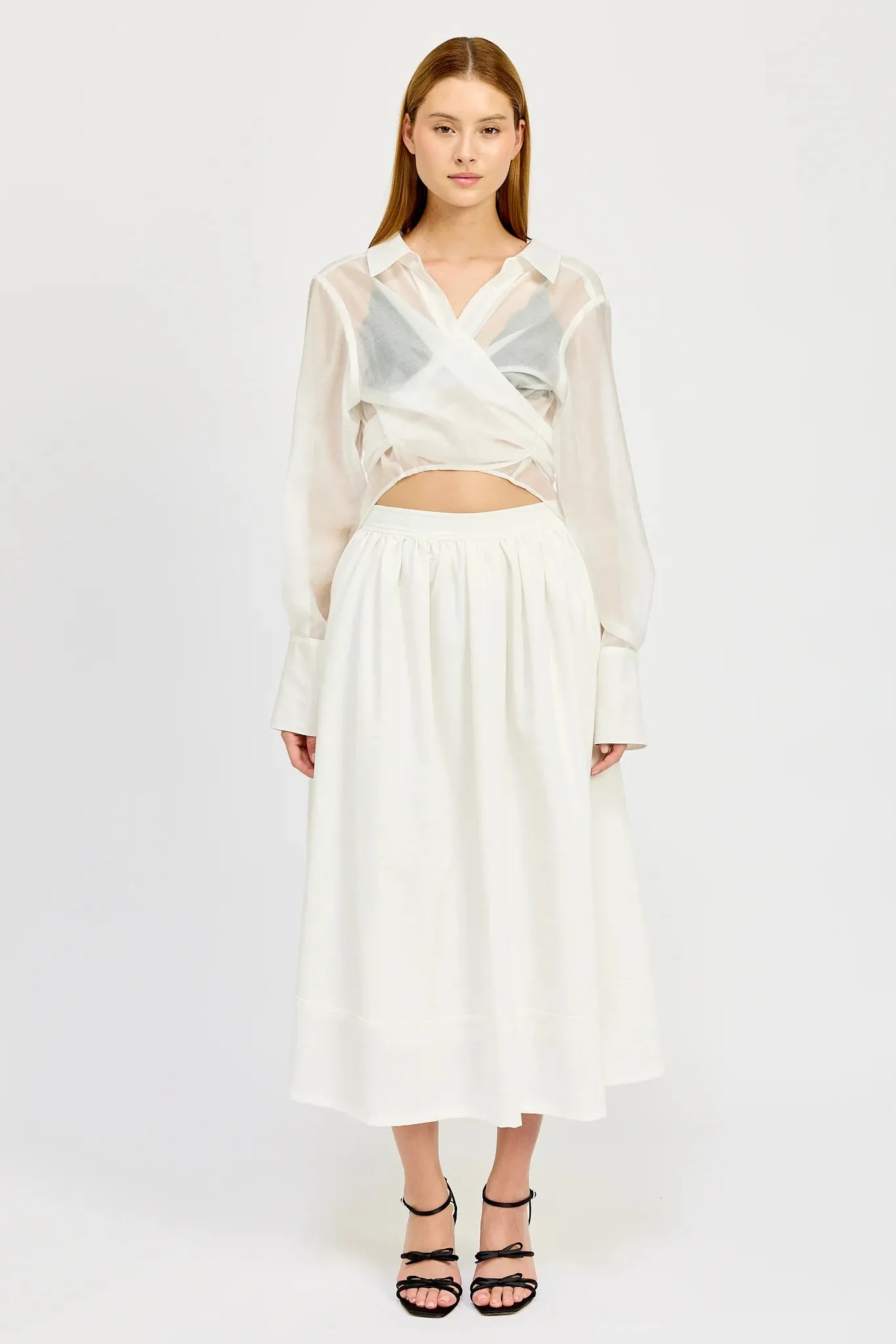 BLAKE MIDI SKIRT-WHITE