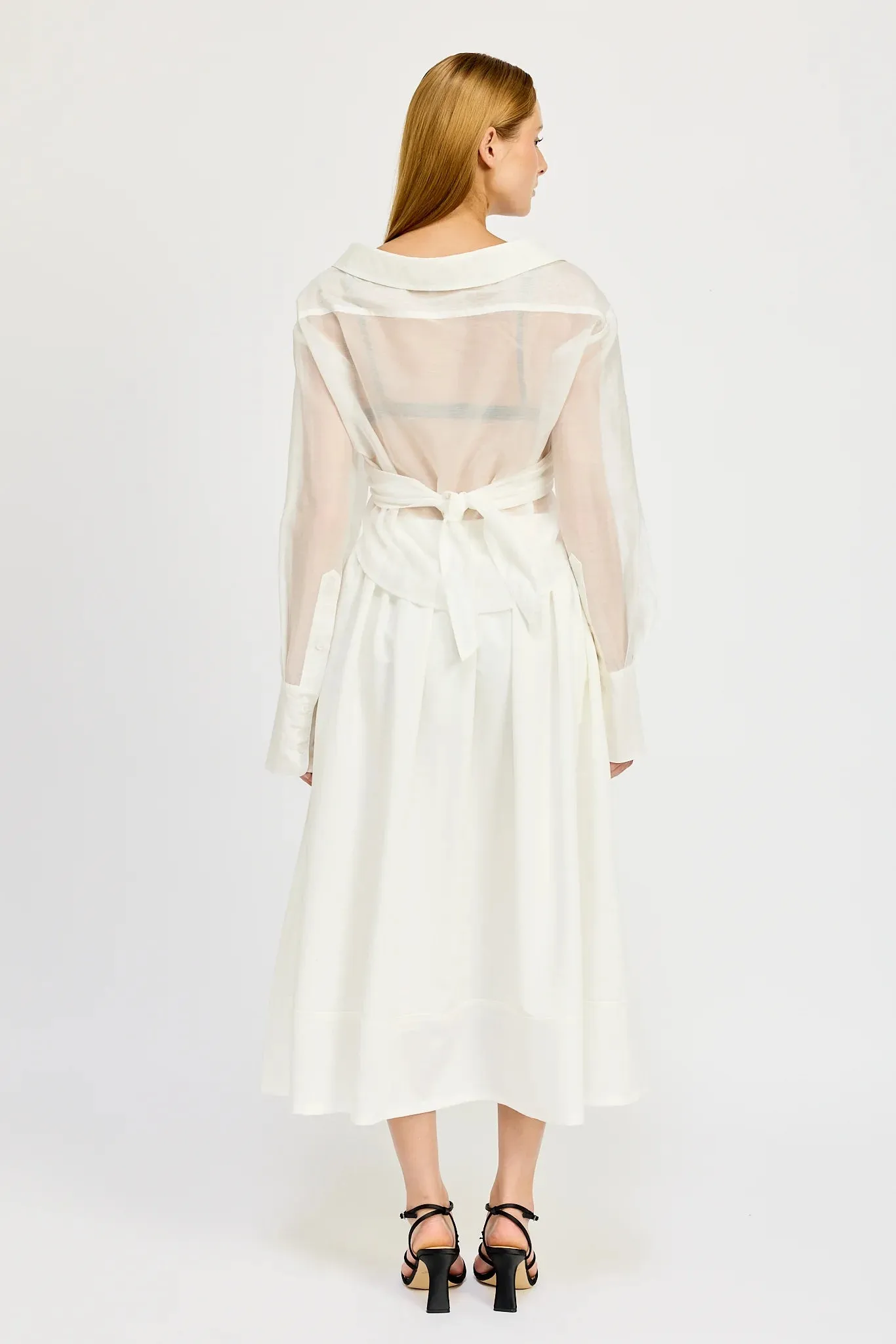 BLAKE MIDI SKIRT-WHITE