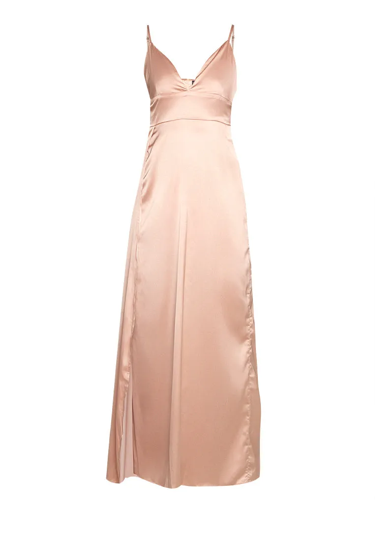 Blush Satin Slip Dress