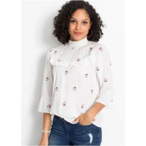 Bodyflirt Ivory Embroidered Blouse