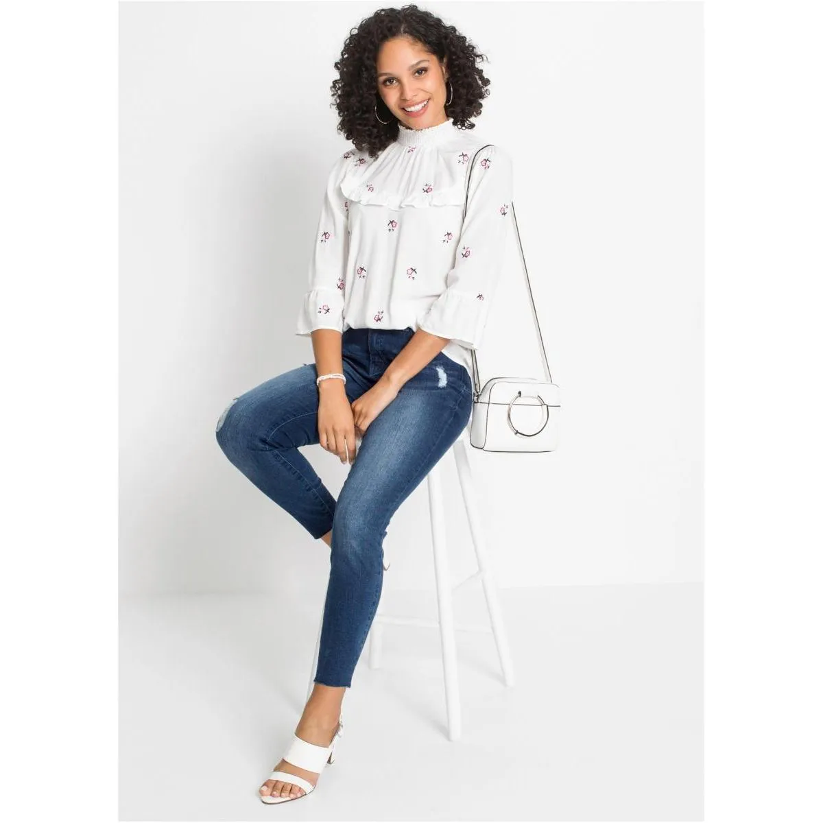 Bodyflirt Ivory Embroidered Blouse