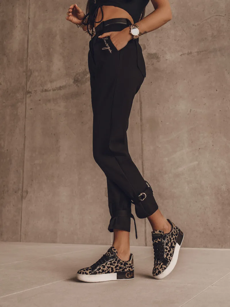 Buckle High Waist Pants