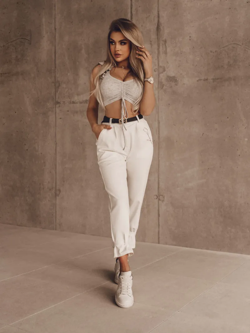 Buckle High Waist Pants