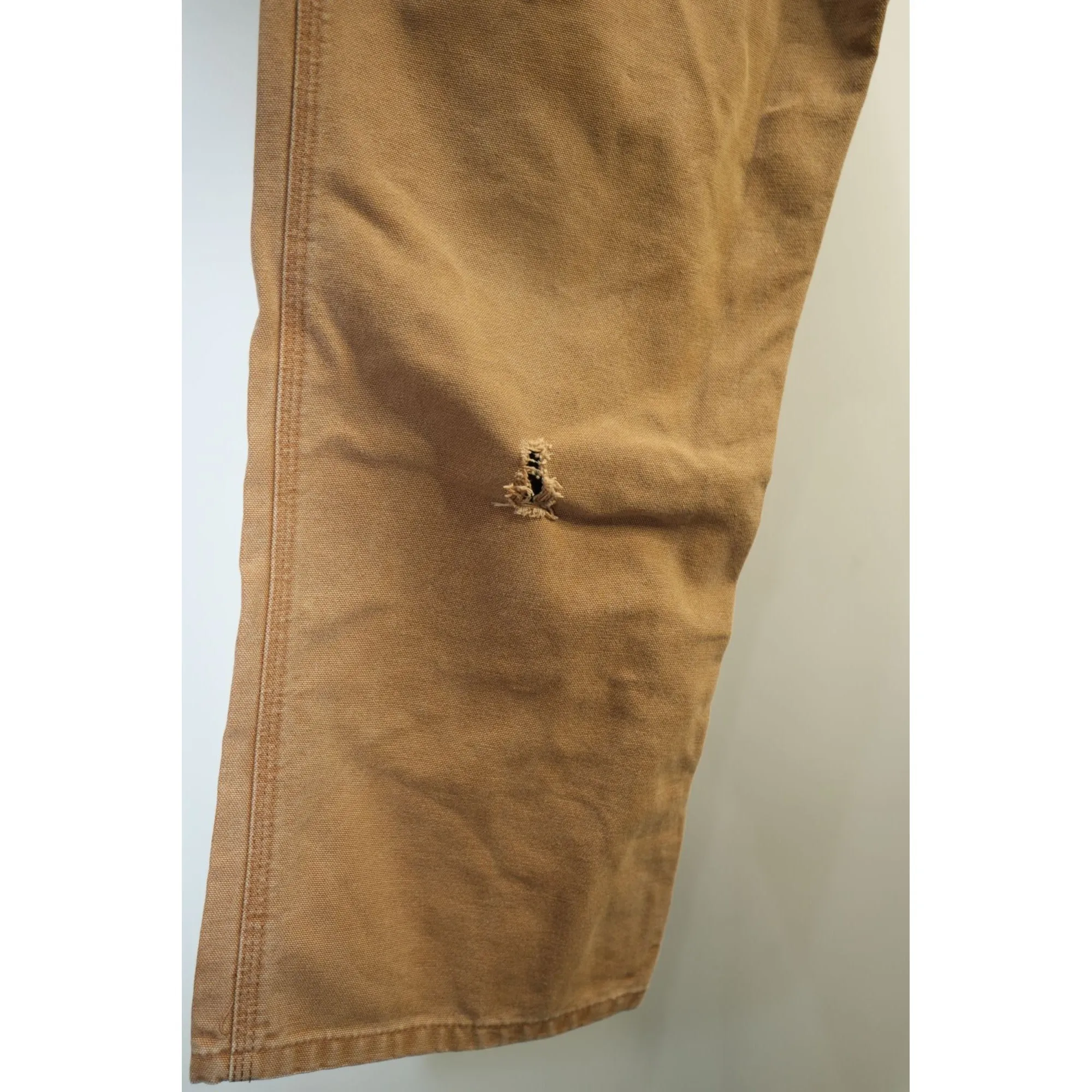 Carhartt B11 BRN Dungaree Fit Duck Canvas Carpenter Work Pants Brown W34 Men's