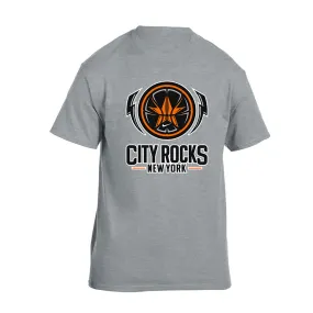 City Rocks NY Logo Grey Tee