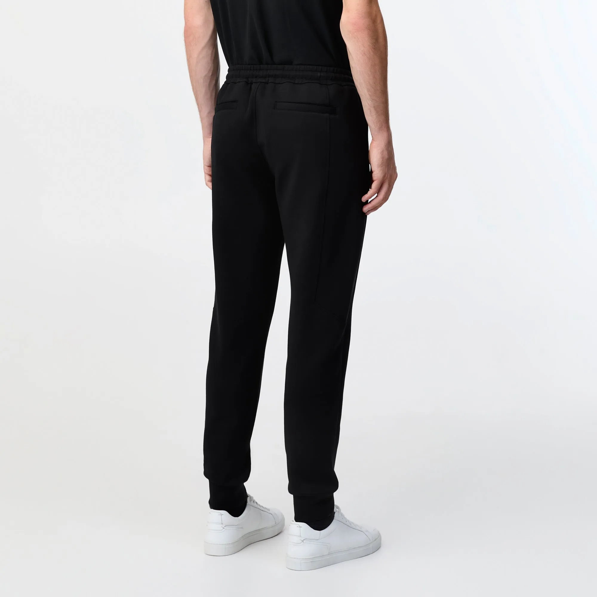 Cuffed Neoprene Sweatpants Black