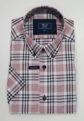 Daniel Grahame Short Sleeve Checkered Casual Shirt - Red