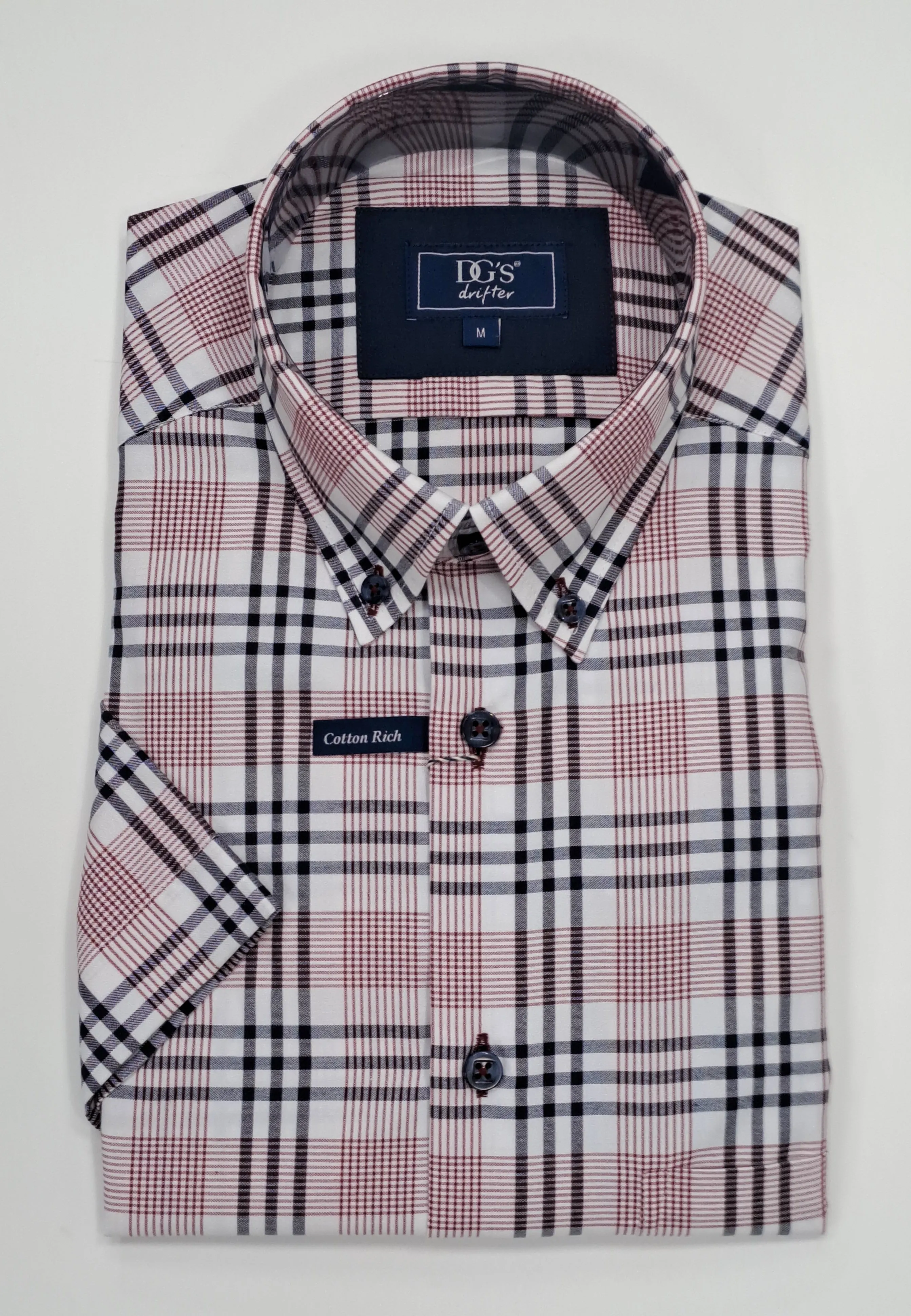 Daniel Grahame Short Sleeve Checkered Casual Shirt - Red