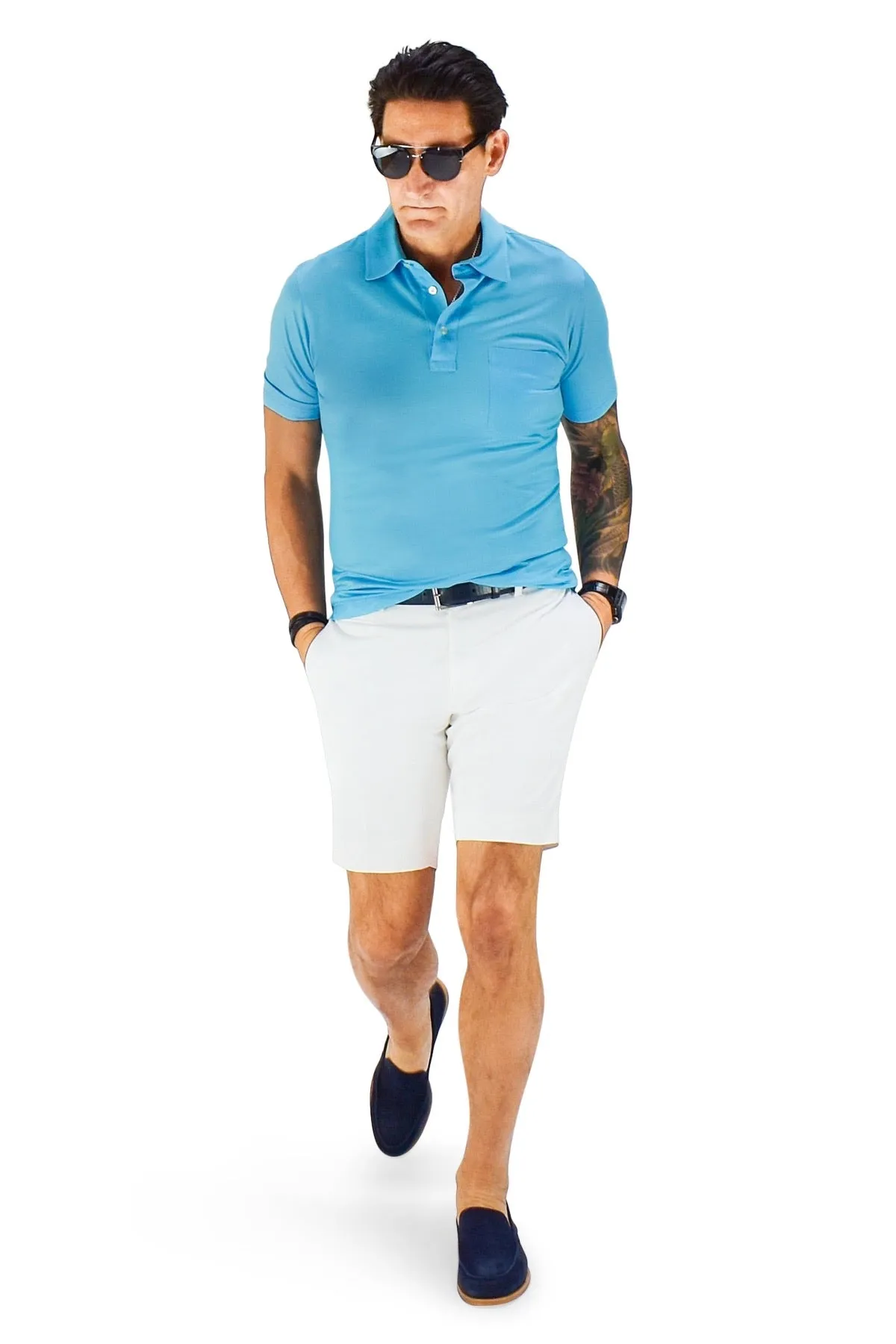 David August White Cotton Shorts - Cut-to-Order