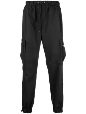 drawstring-waistband tapered cargo trousers