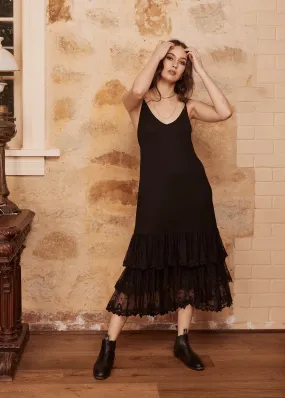 Evangeline slip dress. Black