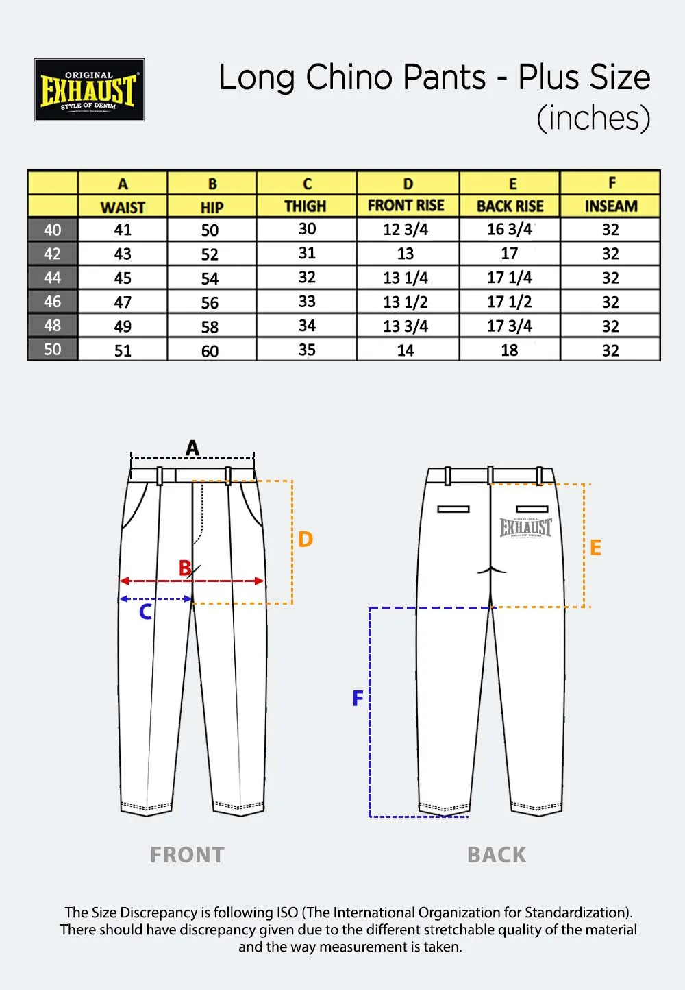 EXHAUST COTTON LONG PANTS [REGULAR FIT-PLUS SIZE] 1469
