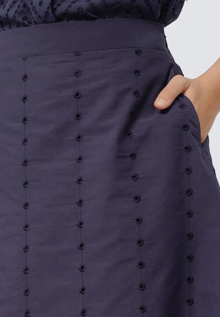 Eyelet Midi Skirt