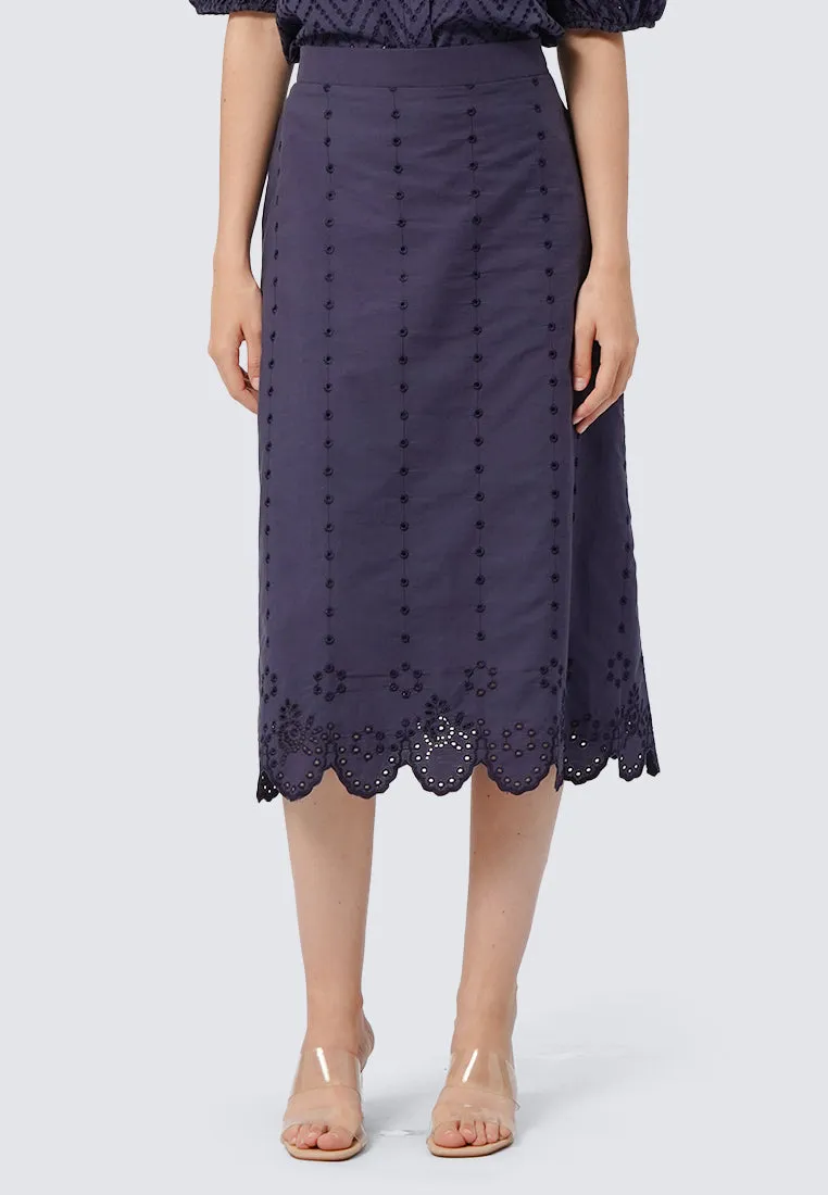 Eyelet Midi Skirt