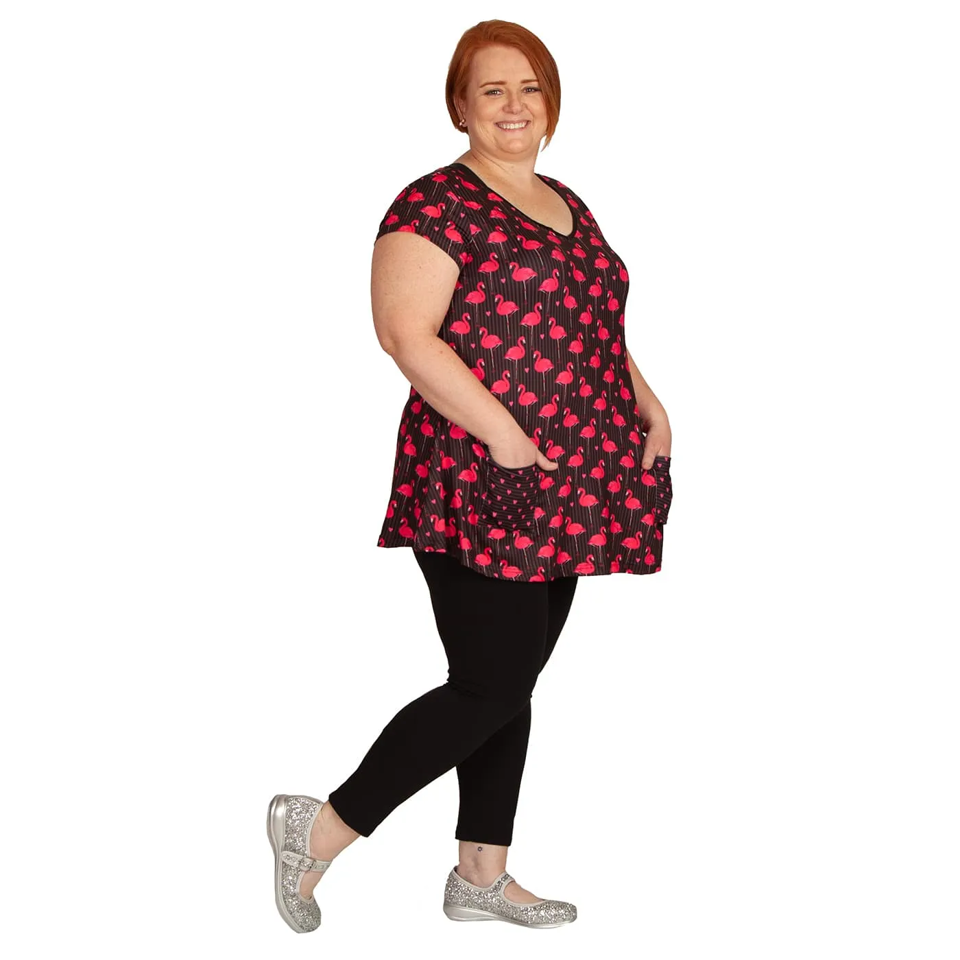 Flamingo Tunic Top With Pockets
