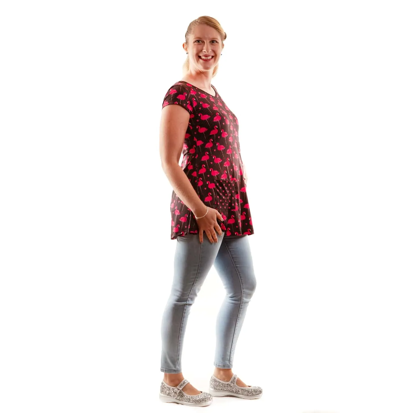 Flamingo Tunic Top With Pockets