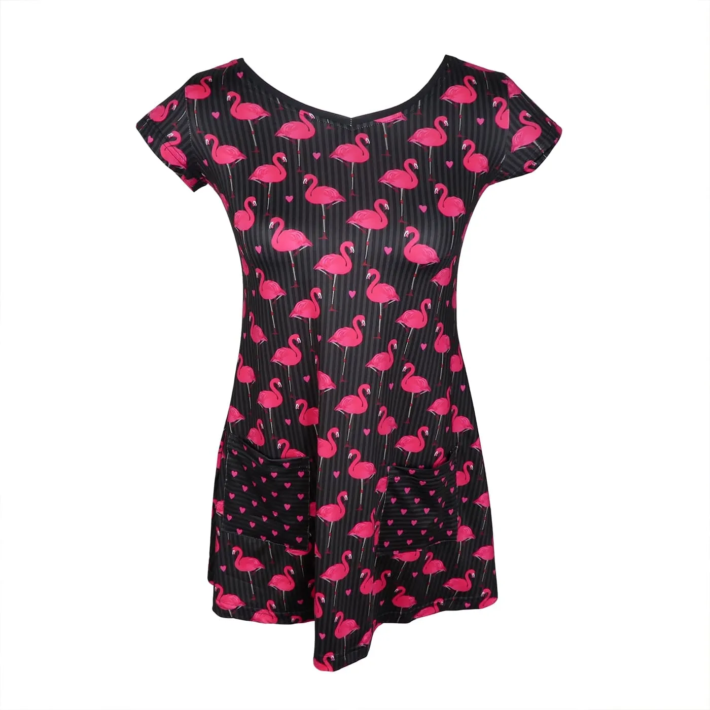 Flamingo Tunic Top With Pockets