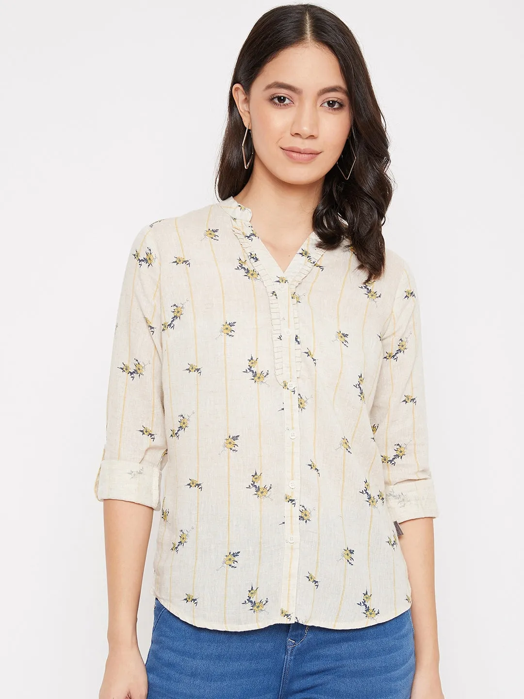 Floral Slim Fit Full Sleeves