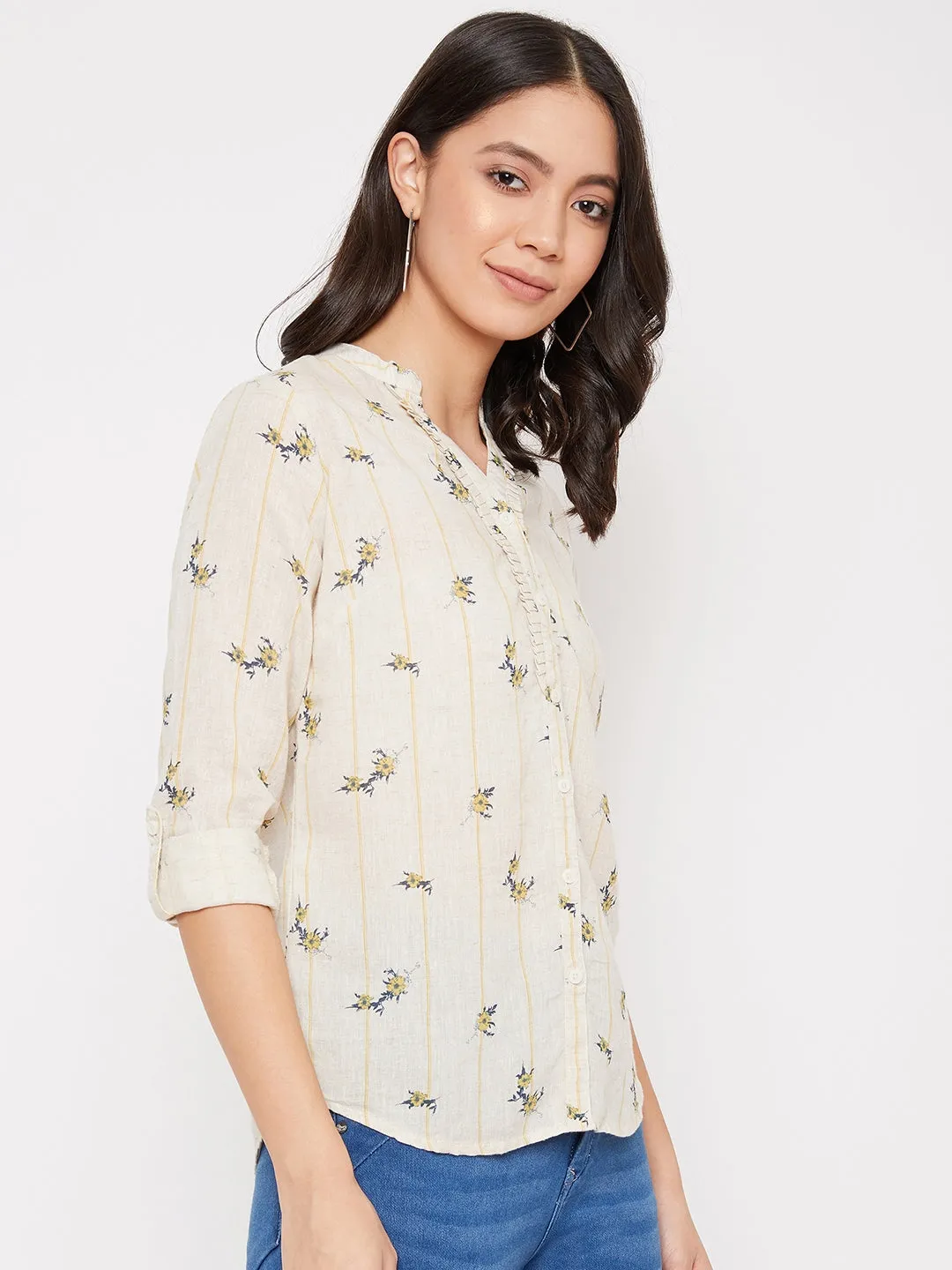 Floral Slim Fit Full Sleeves