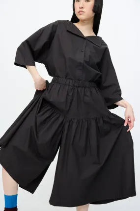 Gathered Culottes in Black