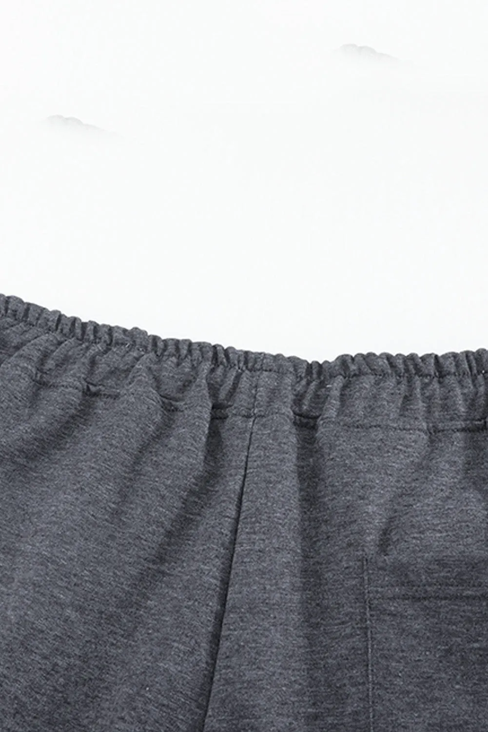 Gray Clover Print Pocket Drawstring Waist Men's Sweatpants