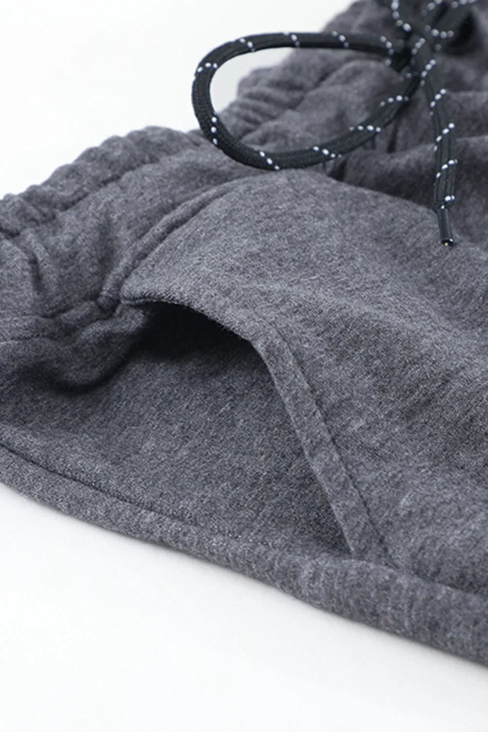 Gray Clover Print Pocket Drawstring Waist Men's Sweatpants
