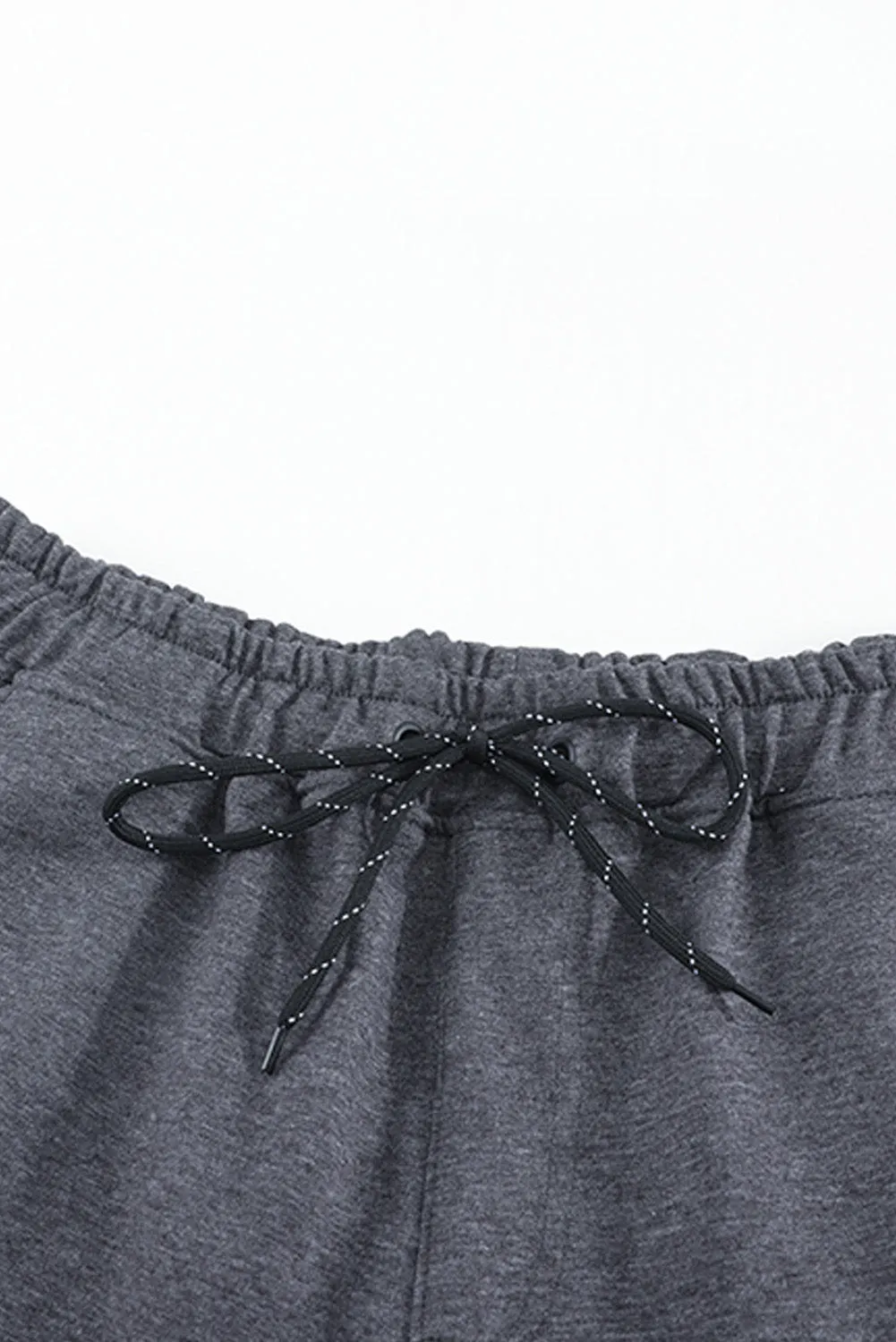 Gray Clover Print Pocket Drawstring Waist Men's Sweatpants