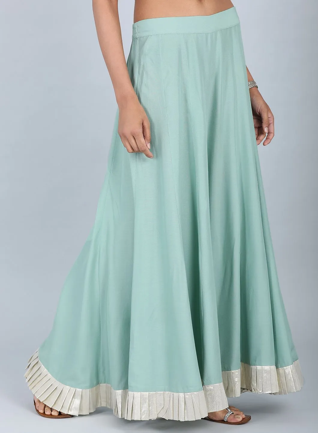 Green Crinkled Culottes