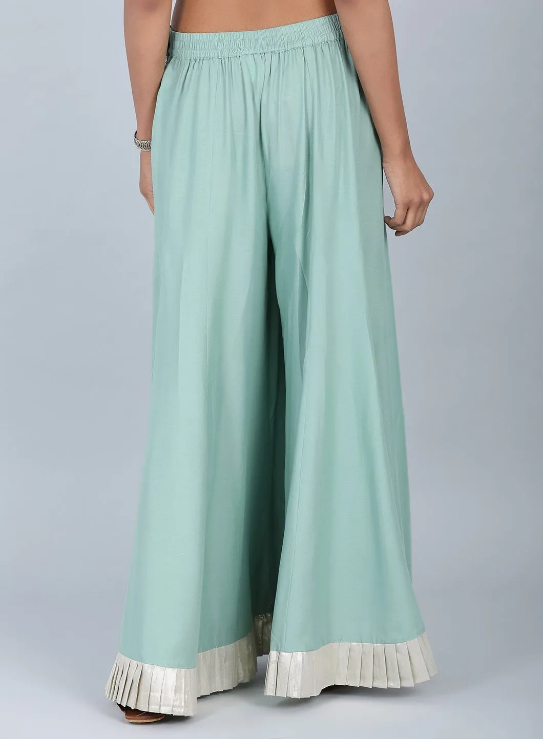 Green Crinkled Culottes
