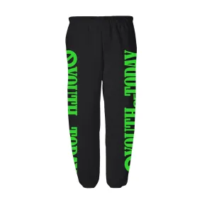 Green Logo Black Sweatpants