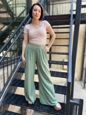 Isley Sage Wide Leg Pants