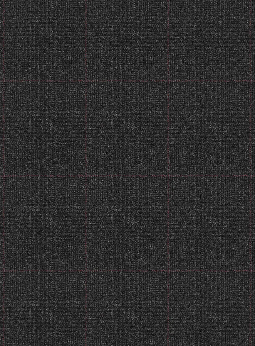 Italian Burta Charcoal Glen Flannel Pants
