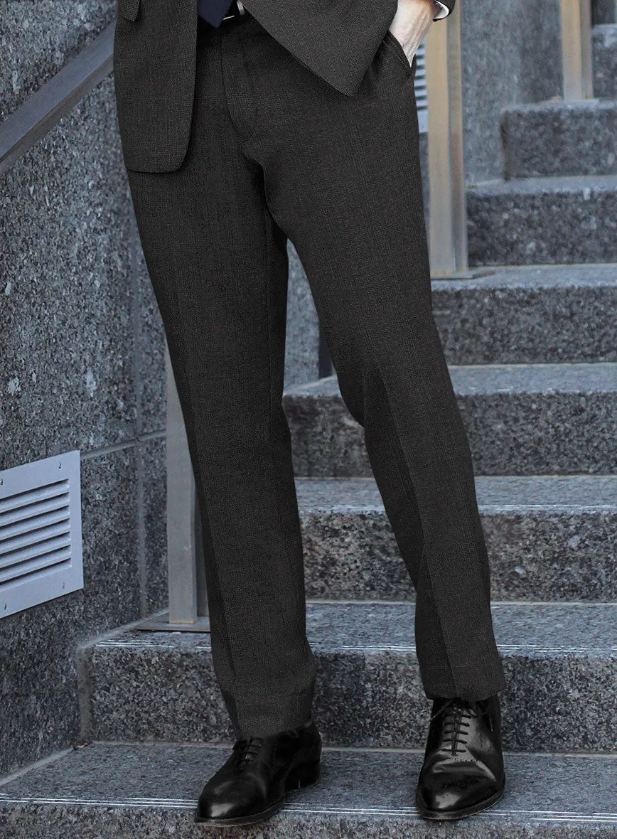 Italian Burta Charcoal Glen Flannel Pants