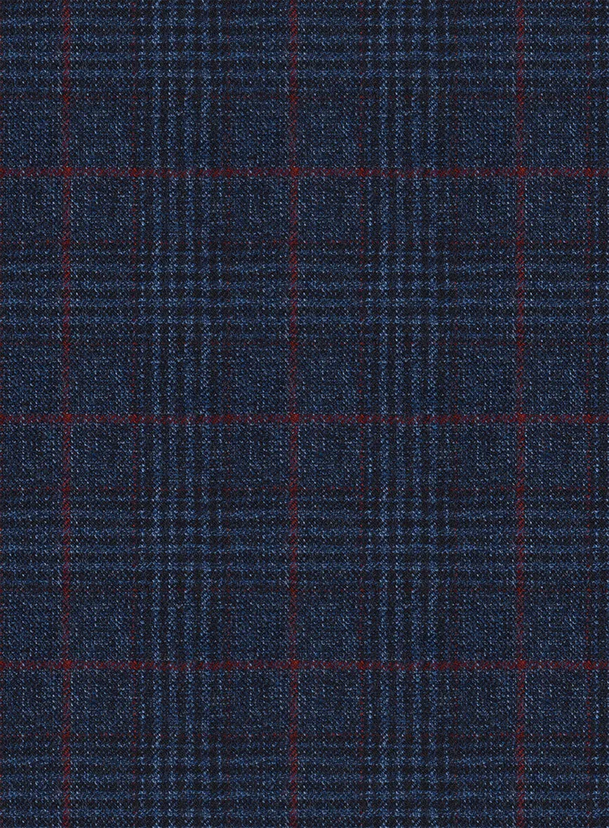 Italian Flick Dark Blue Checks Flannel Pants