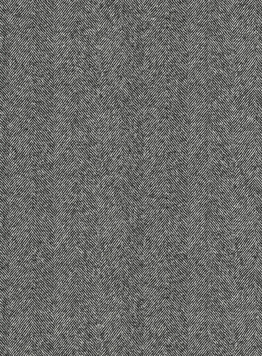 Italian Gray Herringbone Flannel Pants