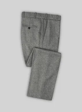 Italian Highlander Gray Herringbone Tweed Pants