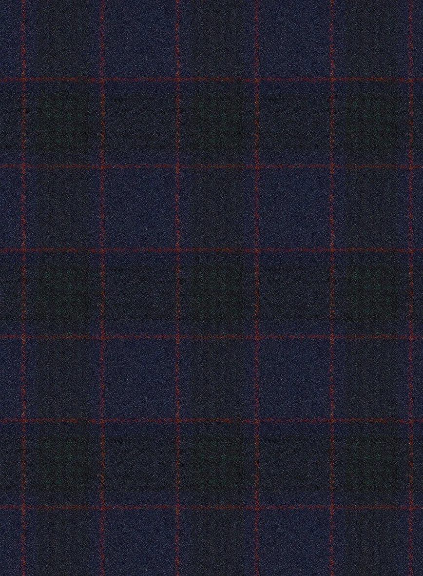 Italian Lark Indigo Blue Checks Flannel Pants